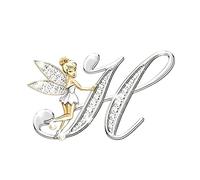 NBYGSC 925 Sterling Silver Fairy Necklace For Women, Lovely Crystal A B C D E F G H Letters Flower Fairy Necklaces, Tinkerbell Necklace, Fairy Jewelry, Tinkerbell Jewelry