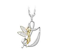 NBYGSC 925 Sterling Silver Fairy Necklace For Women, Lovely Crystal A B C D E F G H Letters Flower Fairy Necklaces, Tinkerbell Necklace, Fairy Jewelry, Tinkerbell Jewelry