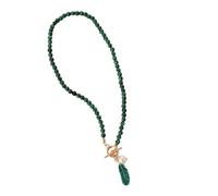 NBYGSC 925 Sterling Silver Green Leaf Necklace For Women and Girls, Green Leaf Shaped Neck Chain Green Four Leaf Pendant Leaves Plant Green Crystal Leaf Pendant, Short Leaf Necklace