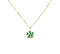 NBYGSC 925 Sterling Silver Green Leaf Necklace For Women and Girls, Green Overlap Heart Leaves Pendant Necklace Green Zircon Heart Leaf Necklace Green Leaf Shaped, Short Leaf Necklace