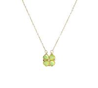 NBYGSC 925 Sterling Silver Green Leaf Necklace For Women and Girls, Green Overlap Heart Leaves Pendant Necklace Green Zircon Heart Leaf Necklace Green Leaf Shaped, Short Leaf Necklace