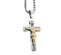 NBYGSC 925 Sterling Silver Saint Benedict Crucifix Necklace Men, Religious Cross Necklace with Jesus On It - Catholic Amulet Crucifix Pendant For Men, Jesus Cross Necklace For