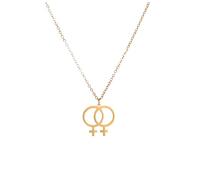 NBYGSC 925 Sterling Silver Trans Necklace, Gay Lesbian Symbol Pendant Necklaces, Bisexual Necklace, Transgender Necklace, Her and Her Necklace Lesbian, Double Venus Necklace, Asexual Necklace