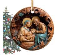 NBYGSC Acrylic Ornament Nativity Charm - Nativity Scene Acrylic Decorative Ornaments, Nativity Ornaments, Christmas Hangable Tree Pendant, The Birth of Jesus Home Decor for Friends Family