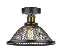NBYGSC American Metal Semi Flush Mount Ceiling Light, Retro Black Minimalist Close To Ceiling Light Fixtures, 1-Head Home Decorative Light Chandelier,Indoor E26 Base Pendant Lamps, For Bar Hotel