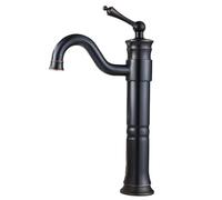 NBYGSC Antique Black Basin Mixer Tap Full Copper Rotatable Hot & Cold Faucet Retro Brushed Finish Tall Above Counter for Stylish Bathrooms