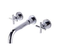NBYGSC Antique Black Brass Wall-Mounted Kitchen Faucet Double Cross Handle Swivel Spout Hot & Cold Mixing Elegant for Homes