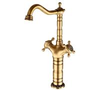 NBYGSC Antique Brass Kitchen Swivel Spout Dual Handle Mixer Tap Bathroom & Basin Decorative Tall Water Faucet for Home Use