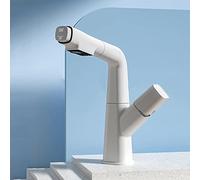 NBYGSC Basin Hot and Cold Water, 360° Swivel spout Faucet, Single Lever Pull out Mixer Tap for Bathroom Sink,White