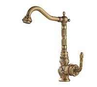 NBYGSC Basin Retro, with 360° Swivel spout, Brass Sink Faucet Hot and Cold Water, Mixer Tap for Bathroom Vintage