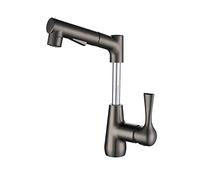NBYGSC Basin Tap with Pull-out Sprayer Dual Mode Pull Down Mixer Hot Cold Anti-Splash Faucet Nozzle liftable Single Handle 360° Rotating and Retractable Bathroom Sink Tap, Grey