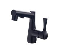 NBYGSC Basin Tap with Pull-out Sprayer Dual Mode Pull Down Mixer Hot Cold Anti-Splash Faucet Nozzle liftable Single Handle 360° Rotating and Retractable Bathroom Sink Tap,Black