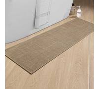 NBYGSC Bathroom Rugs 59x17 Ultra Thin Non Slip Bath Mat Runner Quick Dry Absorbent Bath Mat for Bathroom Floor (Dark Beige 59"x17")