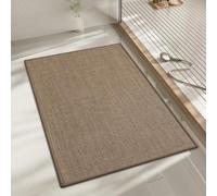 NBYGSC Bathroom Rugs Mat 24x17 Ultra Thin Non Slip Bath Mat Small Quick Dry Absorbent Bath Mat for Bathroom Floor (Dark Beige 24"x17")