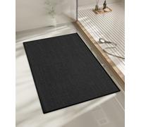 NBYGSC Bathroom Rugs Mat 24x17 Ultra Thin Non Slip Bath Mat Small Quick Dry Absorbent Bath Mat for Bathroom Floor (Black 24"x17")