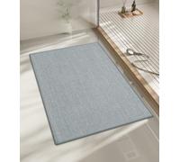 NBYGSC Bathroom Rugs Mat 24x17 Ultra Thin Non Slip Bath Mat Small Quick Dry Absorbent Bath Mat for Bathroom Floor (Light Grey 24"x17")