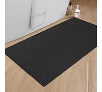 NBYGSC Bathroom Rugs Mat 25x47 Ultra Thin Non Slip Bath Mat Large Quick Dry Absorbent Bath Mat for Bathroom Floor (Black 47"x25")