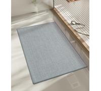 NBYGSC Bathroom Rugs Mat 32x17 Ultra Thin Non Slip Bath Mat Quick Dry Absorbent Bath Mat for Bathroom Floor (Light Grey 32"x17")