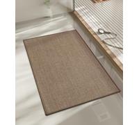 NBYGSC Bathroom Rugs Mat 32x17 Ultra Thin Non Slip Bath Mat Quick Dry Absorbent Bath Mat for Bathroom Floor (Dark Beige 32"x17")