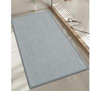 NBYGSC Bathroom Rugs Mat 47x17 Ultra Thin Non Slip Bath Mat Runner Quick Dry Absorbent Bath Mat for Bathroom Floor (Light Grey 47"x17")