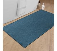 NBYGSC Bathroom Rugs Mat 47x24 Ultra Thin Non Slip Bath Mat Large Quick Dry Absorbent Bath Mat for Bathroom Floor (Dark Blue 47"x24")