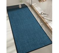 NBYGSC Bathroom Rugs Mat 59x17 Ultra Thin Bath Rug Non Slip Runner Quick Dry Absorbent Bath Mat for Bathroom (Dark Blue 59"x17")