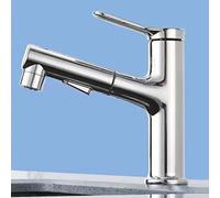 NBYGSC Bathroom with Pull out Sprayer,Three Flow Patterns,Bathroom Sink Faucet Hole,Brass Single Handle for Hot and Cold Water Vanity Basin Faucet,Chrome