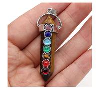 NBYGSC Beads Natural Stone,7 Chakra Reiki Healing Crystal Pendant Hexagon Point Charms Necklace Jewelry Making Accessories for Jewelry Making (Color : Blue, Size : Tiger Eye Stone)