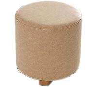 NBYGSC Beige Foot Stool - Large Round Upholstered Bench Multi-Function Shoe Change Chair with Wooden Legs Ideal for Home Seating & Stylish Decor