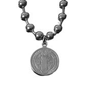 NBYGSC Benedict Necklace For Women and Men, 925 Sterling Silver Saint Benedict Pendant Bead Chain, Benedict Medals, Medalla De San Benito, San Benito Medalla, Saint Benedict Medal