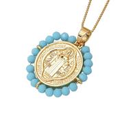 NBYGSC Benedict Necklace For Women and Men, Multicolor Beads Saint Benedict Necklaces, Benedict Medals, Medalla De San Benito, San Benito Medalla, Saint Benedict Medal