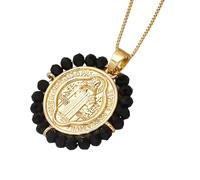 NBYGSC Benedict Necklace For Women and Men, Multicolor Beads Saint Benedict Necklaces, Benedict Medals, Medalla De San Benito, San Benito Medalla, Saint Benedict Medal