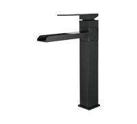 NBYGSC Black Basin Mixer Tall Stainless Steel Waterfall Faucet with Single Lever Bathroom Sink Tap for Stylish Home Decor