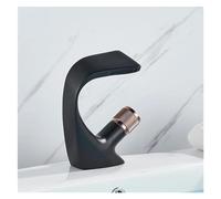 NBYGSC Black Bathroom Sink Faucet Hot Cold Water Mixer, Single Hole Deck Mounted Basin Tap with Chrome Finish for Vanity - Crane