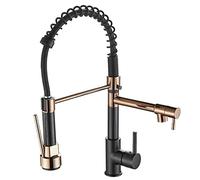 NBYGSC Black Pull out Sprayer Tap Swivel Mixer Faucet Copper Flexible Single Handle 2 Spray Modes for Easy Kitchen Sink Use