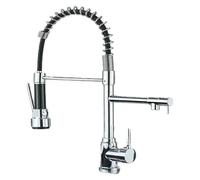 NBYGSC Black Spring Pull Down Kitchen Sink Faucet Hot Cold Water Mixer Crane Tap with Dual Spout Deck Mounted 360 Rotation Faucets,Single Lever monobloc Kitchen Mixer