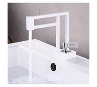 NBYGSC Black Swivel Basin Mixer Square Vessel Sink Faucet, Brass Bathroom Taps, Hot Cold Water, Nero, Ideal for Vanity & Kitchen Use