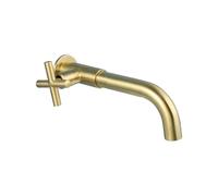 NBYGSC Black Wall Mounted Faucet Stainless Steel Single Cold Water Sink Mixer for Vanity - Bathroom Fixture, Space-Saving, Easy Installation