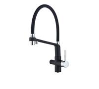 NBYGSC Black White Kitchen Dual Nozzle Brass Purifier Mixer Tap for Hot Cold Water Stylish Sink Filter Faucet - 1PC