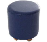 NBYGSC Blue Upholstered Foot Stool - Multi-Function Shoe Bench Large Round Chair with Wooden Legs Stylish Seating for Home Entryway Living Room Decor.