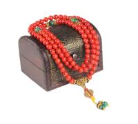 NBYGSC Bracelets for Womens Red Coral Natural Stone Beads Mala Necklace Buddhist Prayer Rosary Strand Bracelets Buddha Household