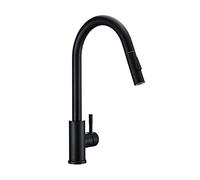 NBYGSC Brass Faucets with Pull Down Sprayer, Faucet for Kitchen 360 Degree Rotating, Hot and Cold Sink Black