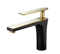 NBYGSC Brushed Basin Taps Mixers Full Copper Hot Cold Faucet Single Handle Control Elegant Black Gold for Luxury Hotel & Home Bathrooms