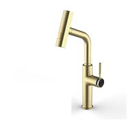 NBYGSC Brushed Gold Luxury Kitchen Faucet Pull out Waterfall Outlet Single Handle Cold & Hot Dual Control Sink Tap for Stylish Kitchens