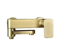 NBYGSC Brushed Gold Tub Spout with Diverter Wall Mounted Brass Bathtub Faucet Single Handle Swivel Bath Filler Tap for Hot and Cold Water Basin Taps Included