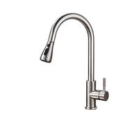 NBYGSC Brushed Nickel Kitchen Faucet Pull out Sprayer with Stream Spray Modes Single Handle Deck Mount Hot & Cold Water Mixer for Sinks
