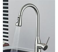 NBYGSC Brushed Nickel Pull out Faucet Swivel Spout Hot Cold Mixer Tap Deck Mounted Single Hole Sink Taps for Home & Kitchen