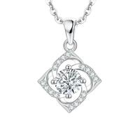 NBYGSC Carat Real Moissanite Pendant Necklace For Women Lucky Four 925 Sterling Silver Wedding Bridal Jewelry