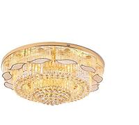 NBYGSC Ceiling Chandelier, Chandelier Crystal Chandelier, Luxury Round Shape Embedded Ceiling Light Ceiling Lamp Corridor Home Living Room Light Golden 40 23cm [Energy Class A++]