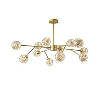 NBYGSC Chandelier Sputnik Light,Ceiling Light, Brass Fixture Fixture for Kitchen Dining Room Living Room,Warm Light,9 Lights/Warm Light/15 Lights